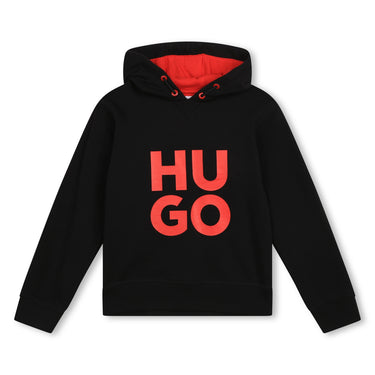 Sudadera HUGO negra para niños y adolescentes